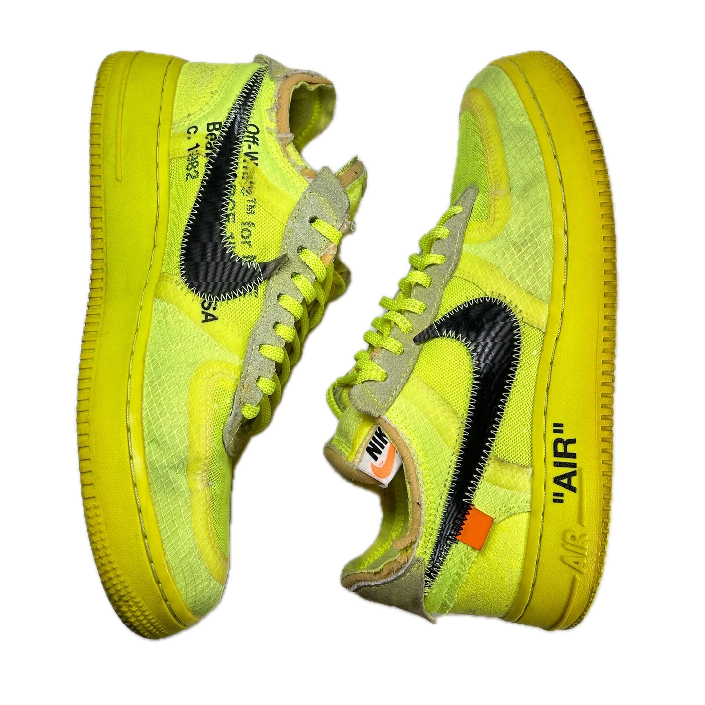 AO4606 700 Nike Air Force 1 Low Off-White Volt [USED] - 7.5 M (Used)