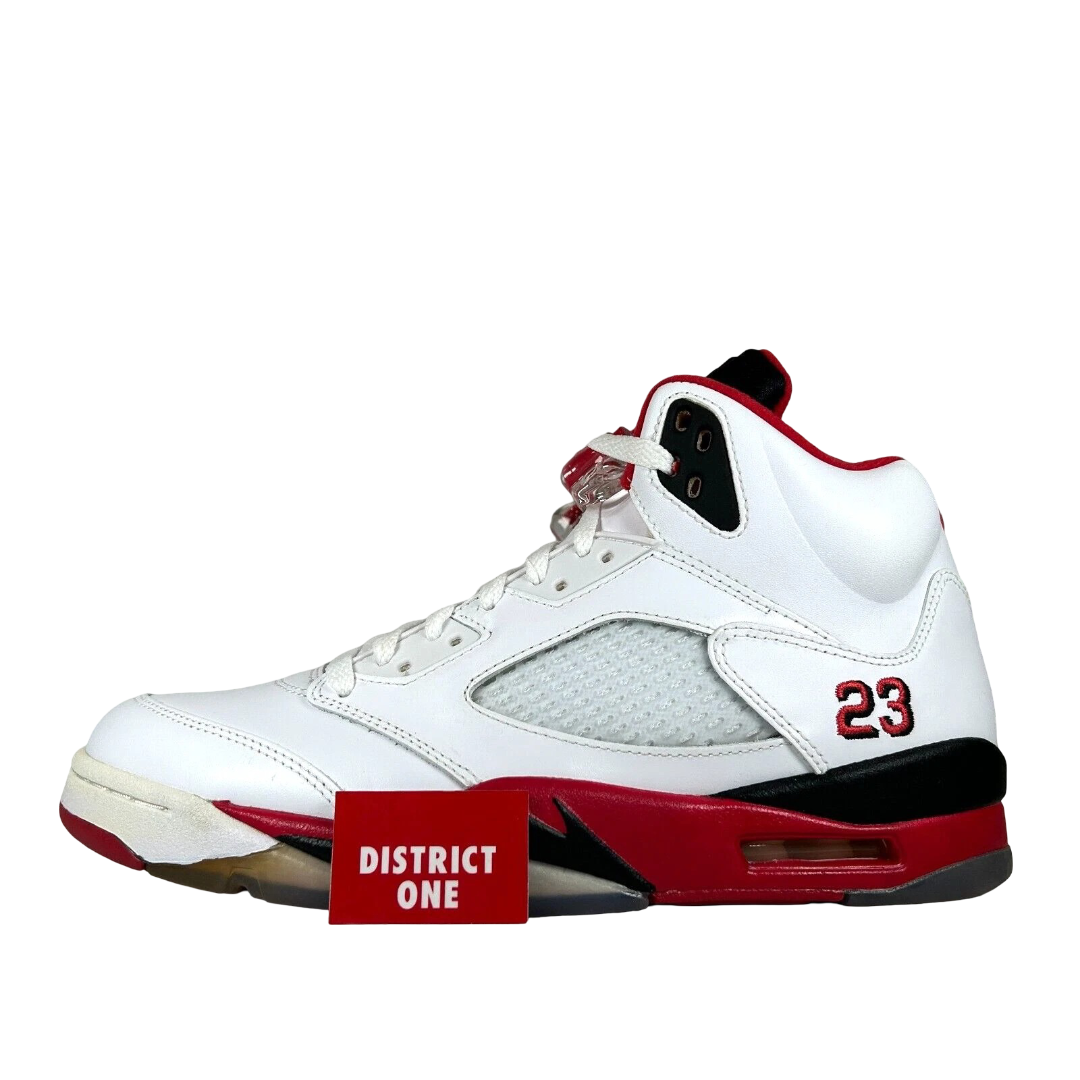 136027 120 Jordan 5 Retro Fire Red Black Tongue (2013) - 11.5 M (Soles & Midsoles Yellowing)