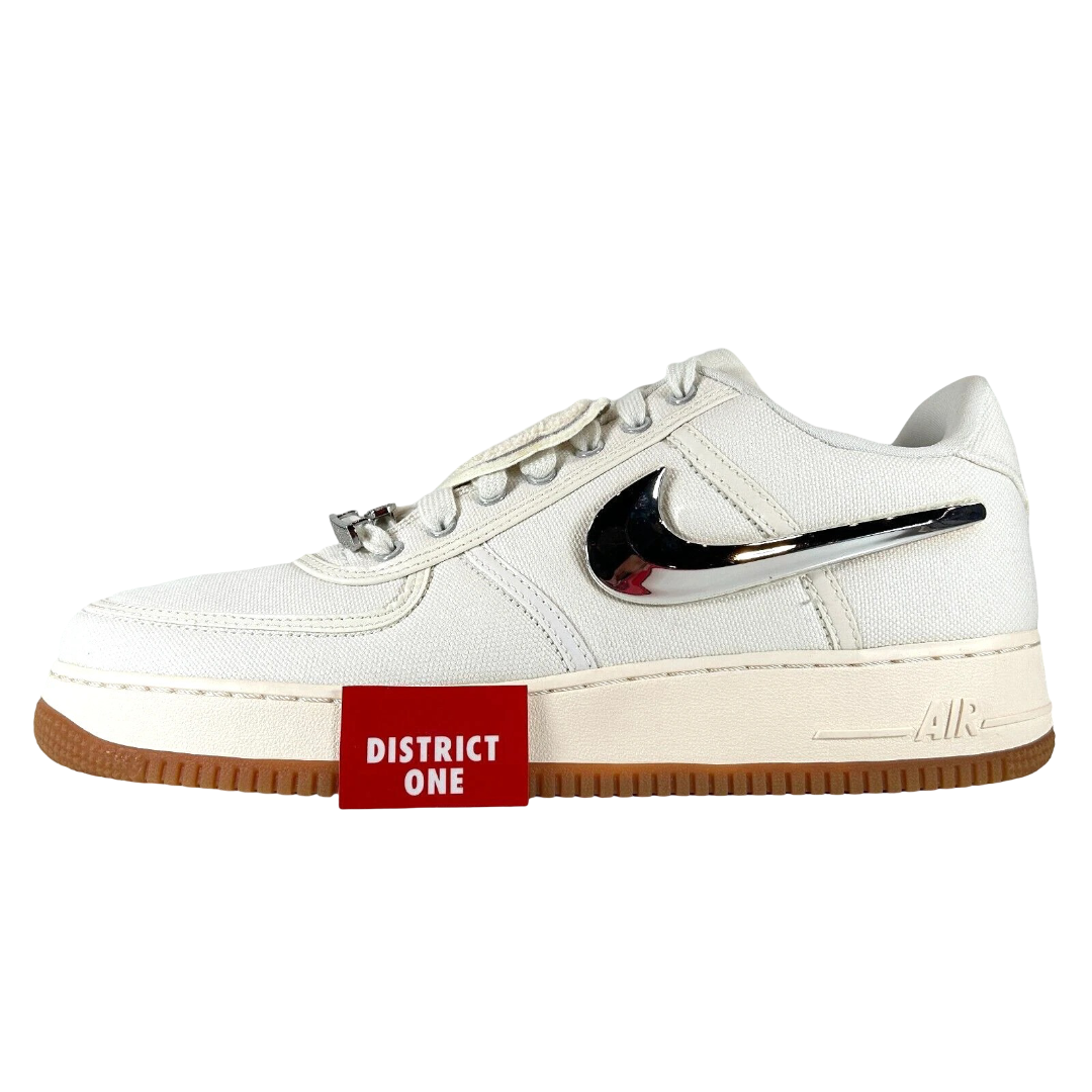 AQ4211 101 Nike Air Force 1 Low Travis Scott Sail - 11.5 M (Discoloration Around Swooshes)