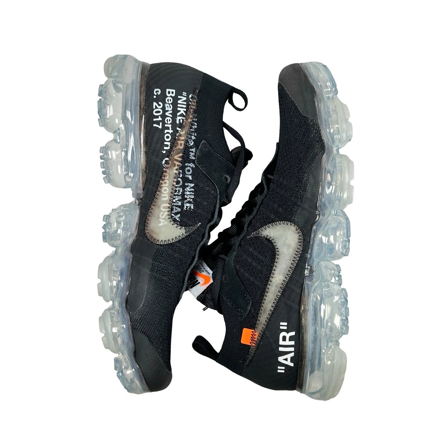 AA3831 002 Nike Air VaporMax Off-White Black (2018) - 9 M (Swooshes Yellowing) (Replace Box)