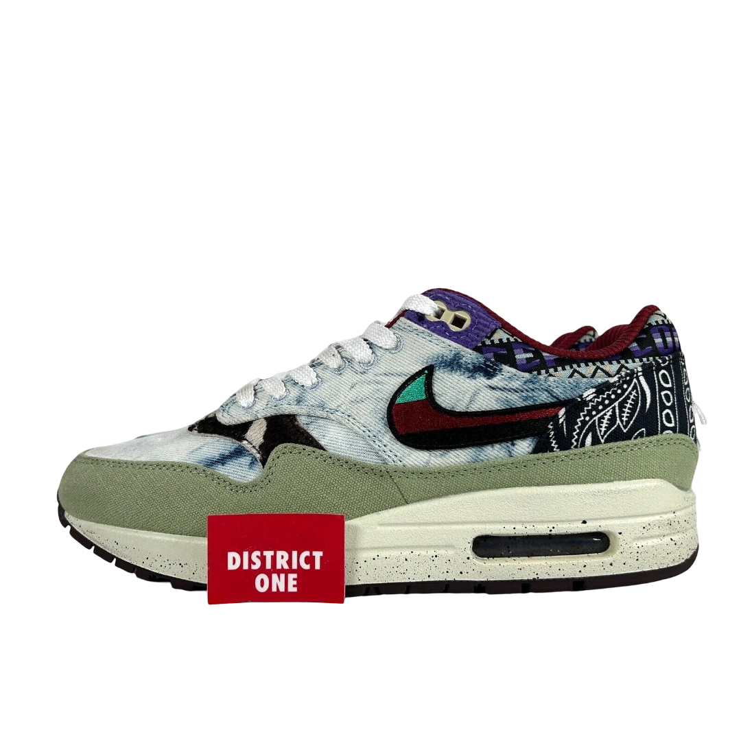 DN1803 300 Nike Air Max 1 Concepts Denim Olive Canvas [USED] - 7.5 M (Used)