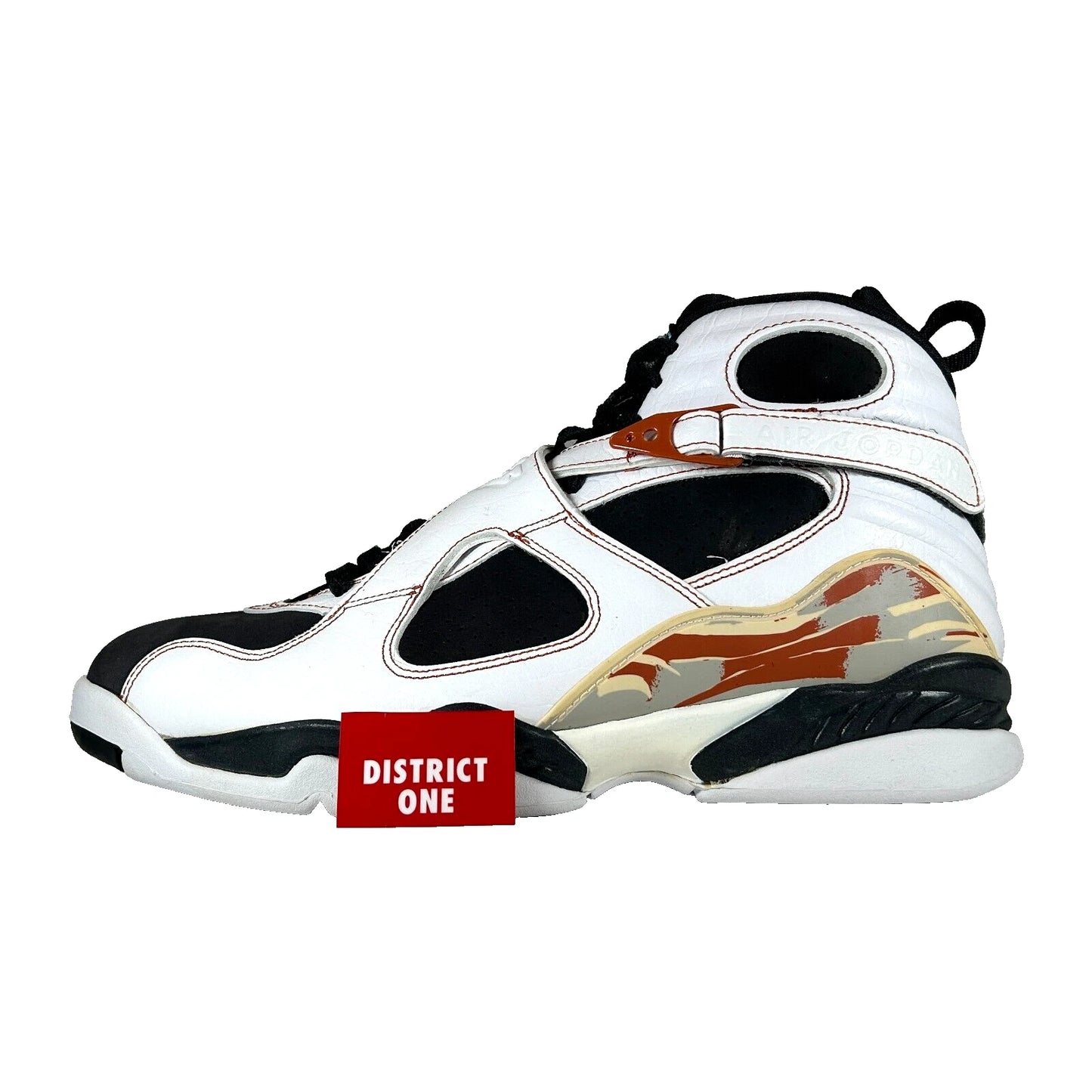 317258 104 Air Jordan 8 Retro LS Black Toe 2007 [CONDITIONAL] - 11.5 M (Yellowing) (Crack on Side Panel)
