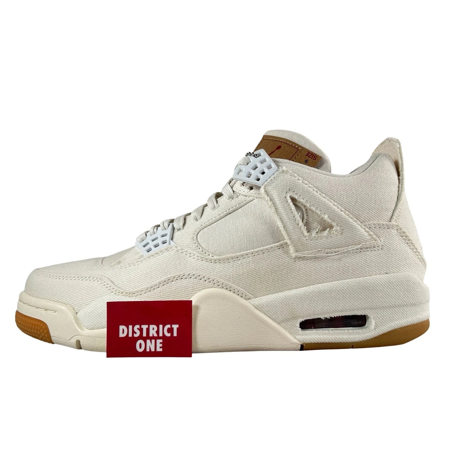 AO2571 100 Jordan 4 Retro Levi's White (Blank Tag) - 9 M (Marks on Midsole) (Replace Box)