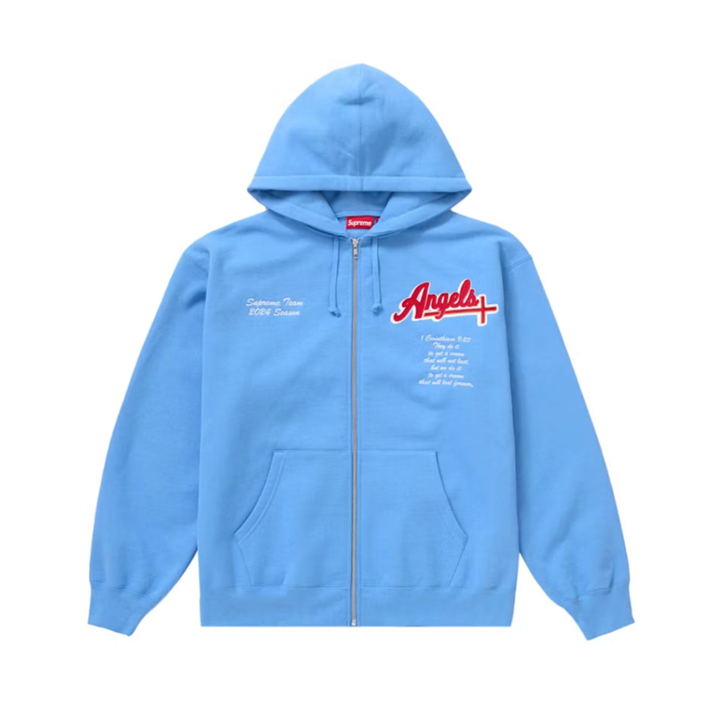 Supreme Salvation Zip Up Hooded Sweatshirt Light Blue [USED] - XXL (Used)