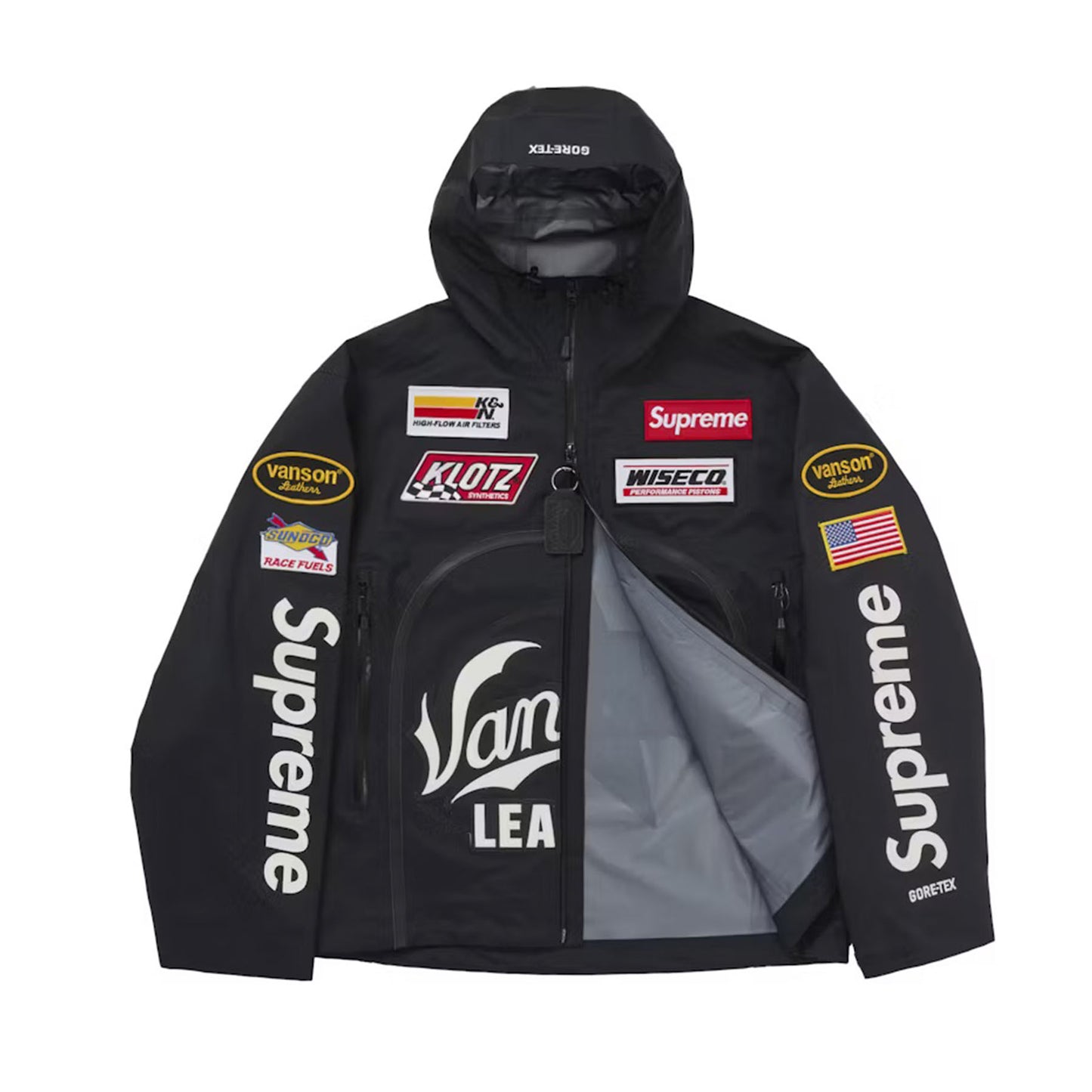 Supreme Vanson Leathers GORE-TEX Shell Jacket Black