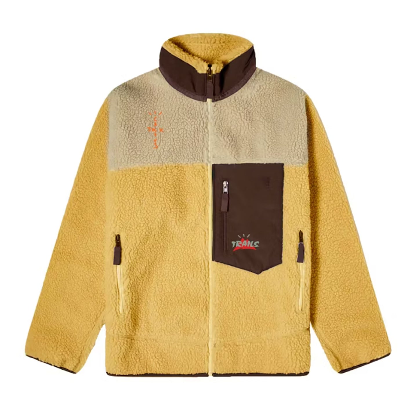 Travis Scott Cactus Trails Tri-Color Full-Zip Sherpa Jacket Gold [USED] - L (Used)