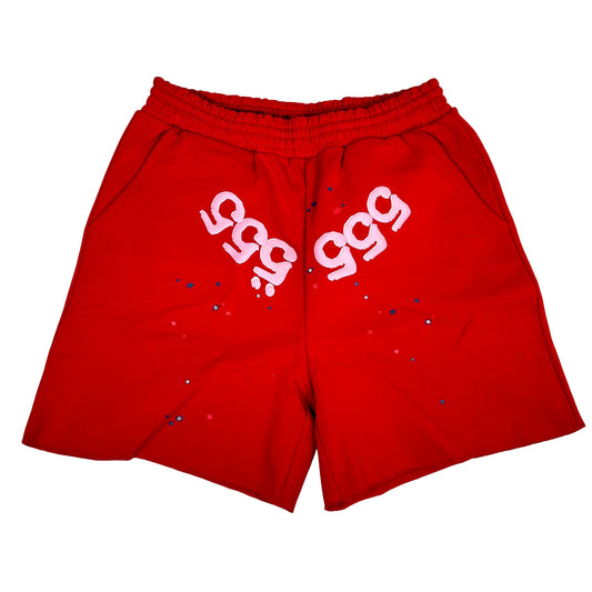 Sp5der Angel Number Sweatshorts Merlot