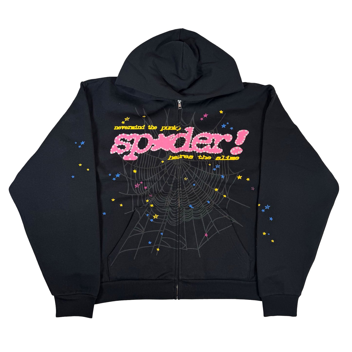 Sp5der Punk V2 Zip Up Black