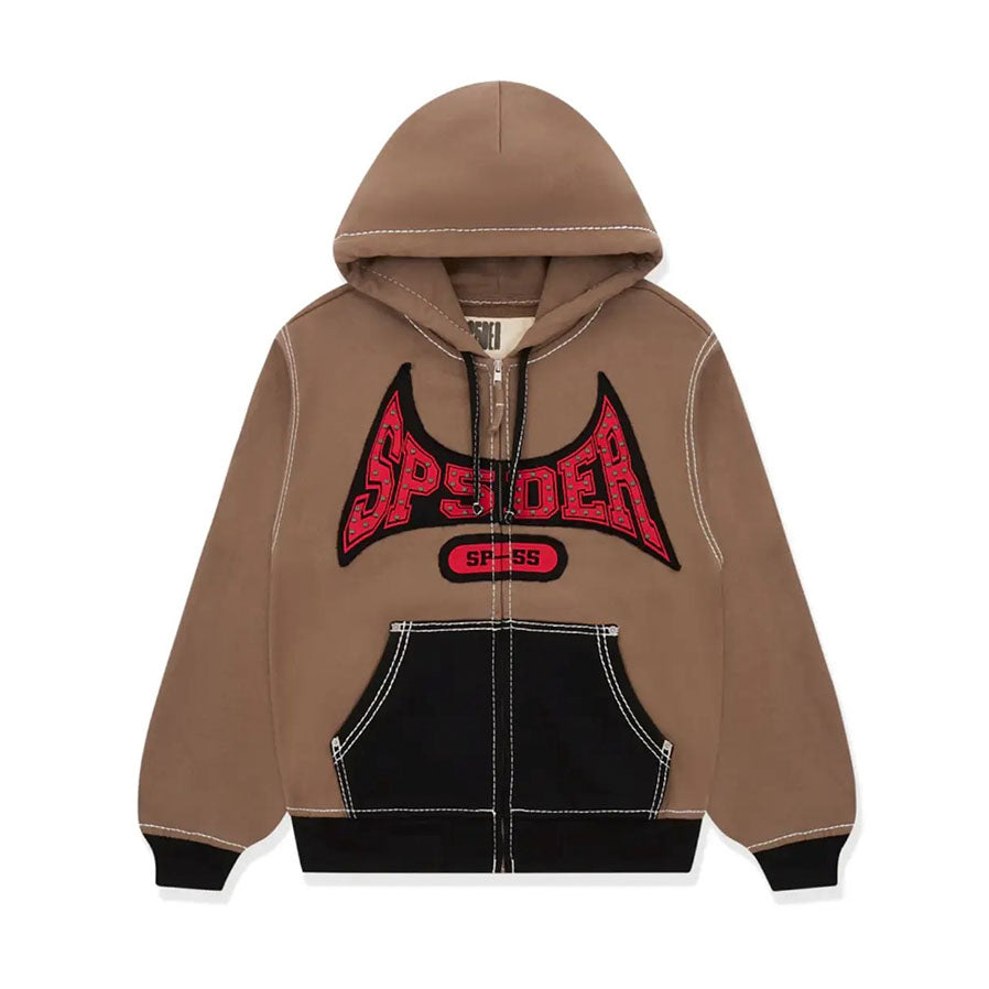 Spider Worldwide T&F Zip Up Hooded Sweatshirt Brown - M (Used)