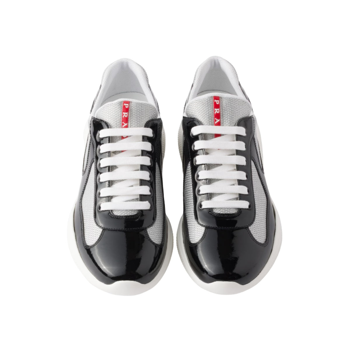 4E3400 ASZ F0I89 F G000 Prada America's Cup Patent Leather Black/Silver