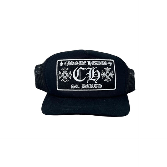 Chrome Hearts St. Barths Exclusive Trucker Hat Black/Black [USED]