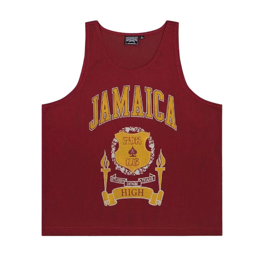 Denim Tears x Stussy Jamaica High Gym Tank Red