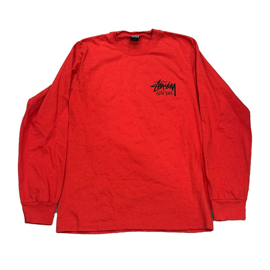 Stussy Stock New York Long Sleeve Tee Red [USED] - S (Used)
