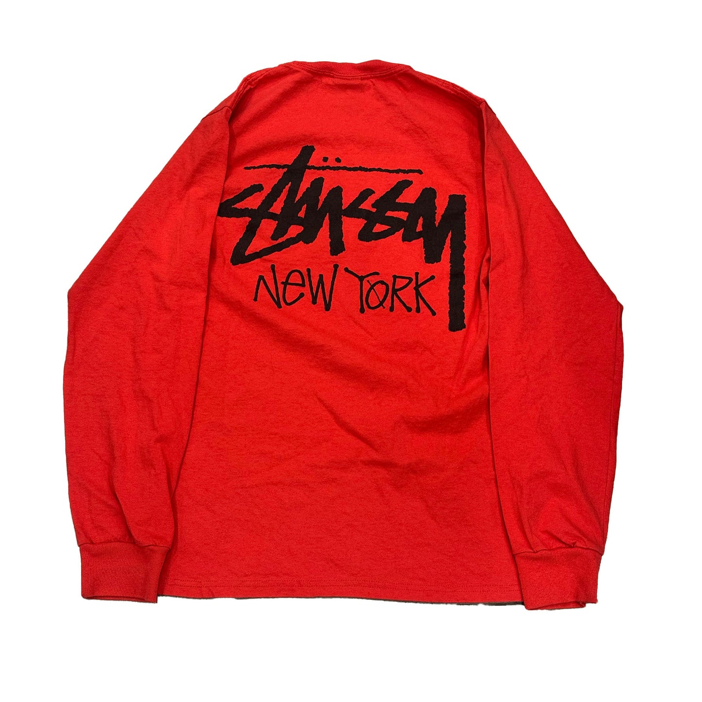 Stussy Stock New York Long Sleeve Tee Red [USED] - S (Used)