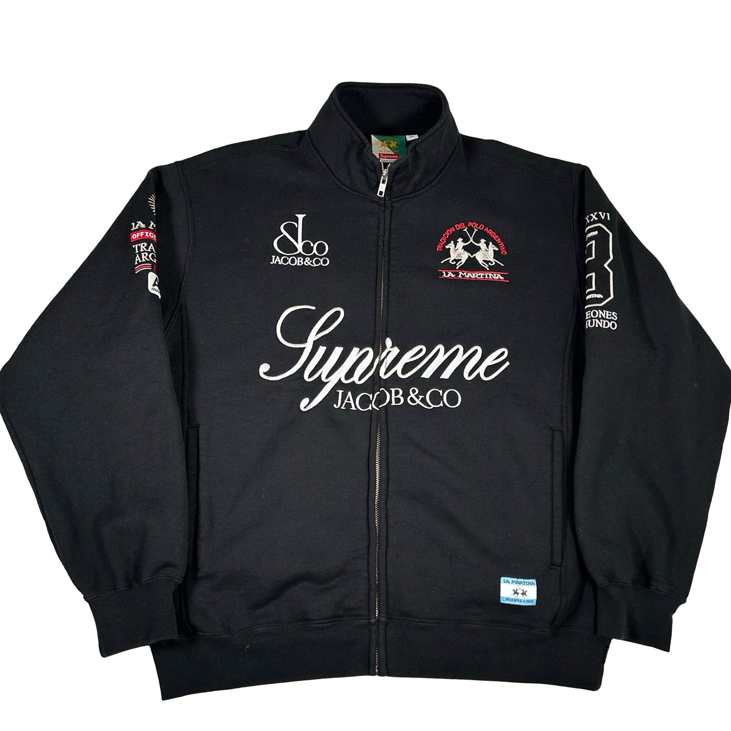 Supreme La Martina Zip Up Sweatshirt Black [USED] - M (Used)