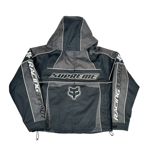 Supreme Fox Racing Zip Up Hooded Sweatshirt Black [USED] - M (Used)
