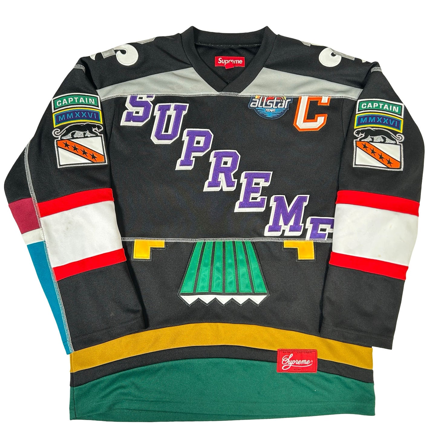 Supreme Paneled Hockey Jersey Black [USED] - S (Used)
