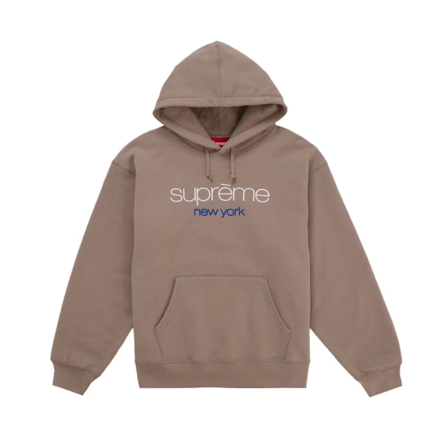 Supreme Classic Logo Hooded Sweatshirt Brown