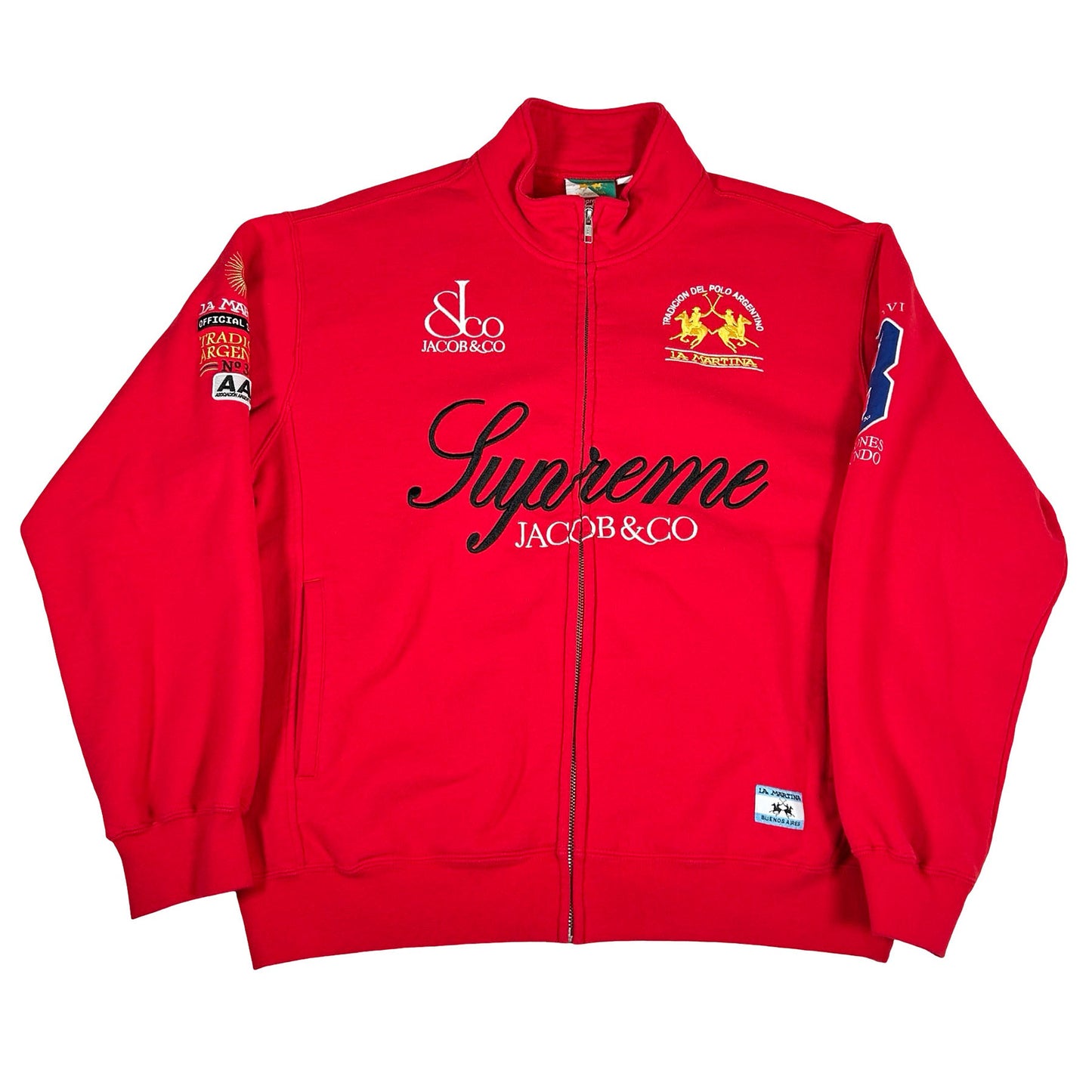 Supreme x La Martina x Jacob & Co Zip Up Sweatshirt Red [USED] - M (Used)