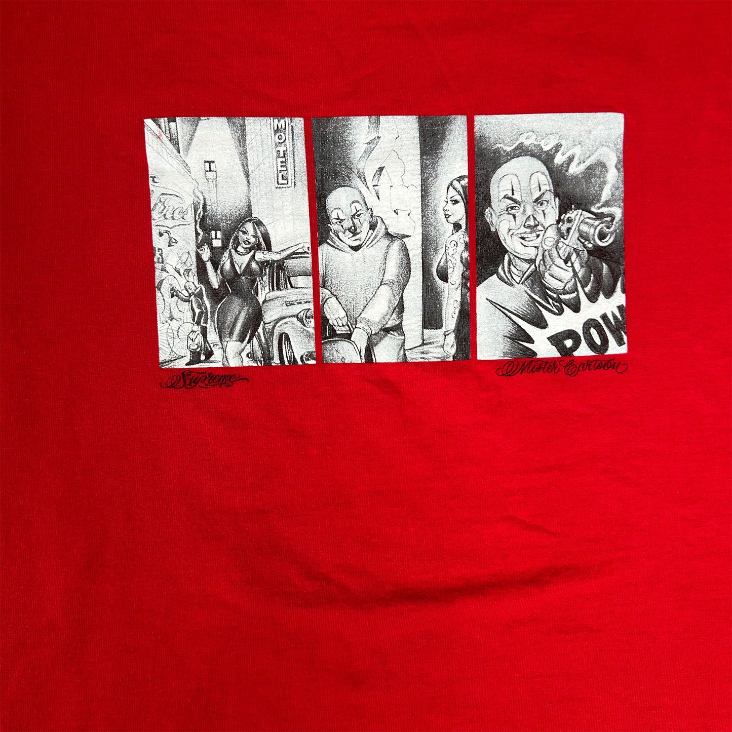 Supreme Mister Cartoon Pow Tee Red [USED] - XL (Used)