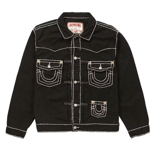 Supreme True Religion Denim Trucker Jacket Black [USED] - L (Used)