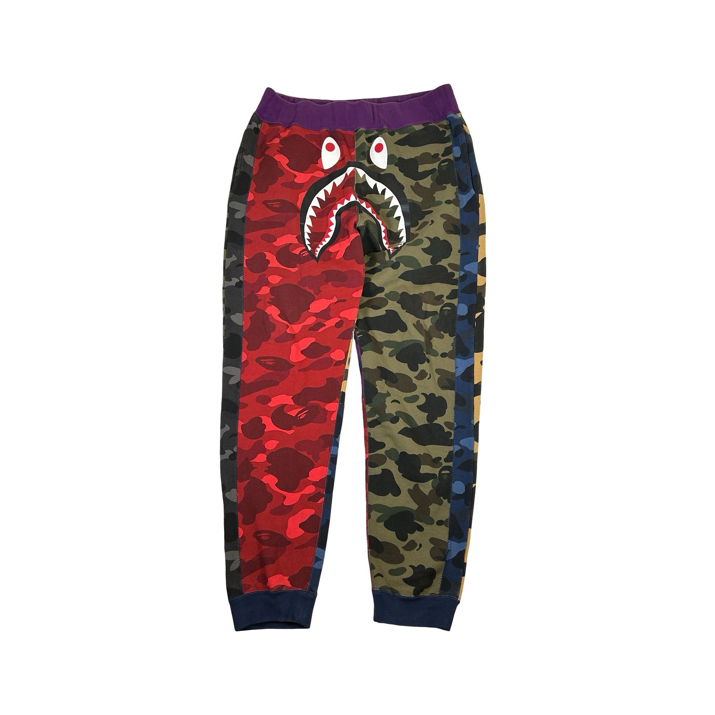 BAPE Mix Camo Shark Crazy Slim Sweat Pants Multi [USED] - XL (Used)