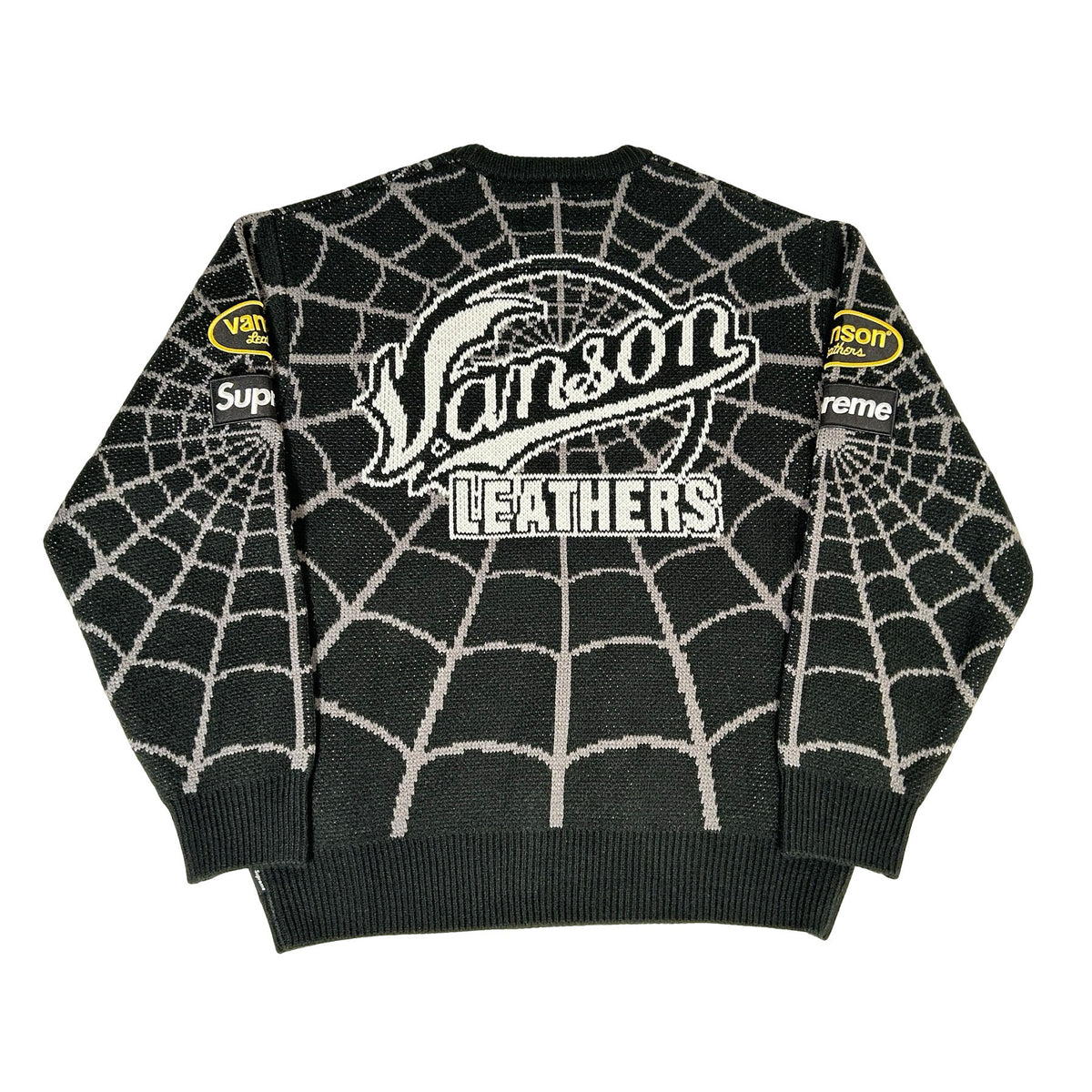 Supreme Vanson Leathers Spider-Man Sweater Black [USED] - S (Used)