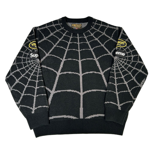 Supreme Vanson Leathers Spider-Man Sweater Black [USED] - S (Used)