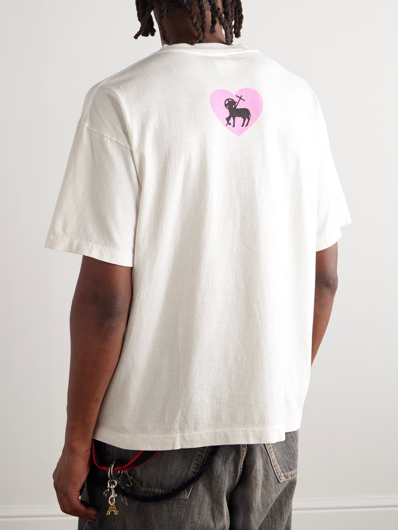 Saint Michael Heart Logo-Print Cotton-Jersey T-Shirt [USED] - S (Used)