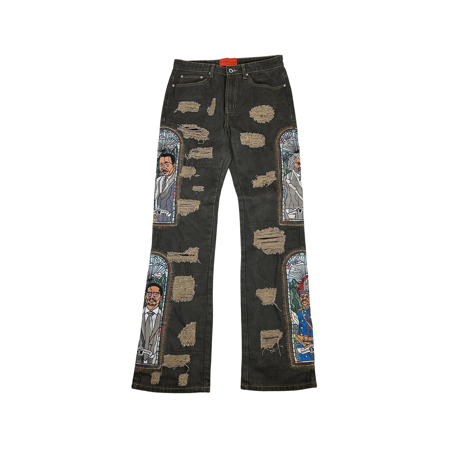 Who Decides War Multicolor Barriers Bootcut Jeans [USED] - 30 (Used)