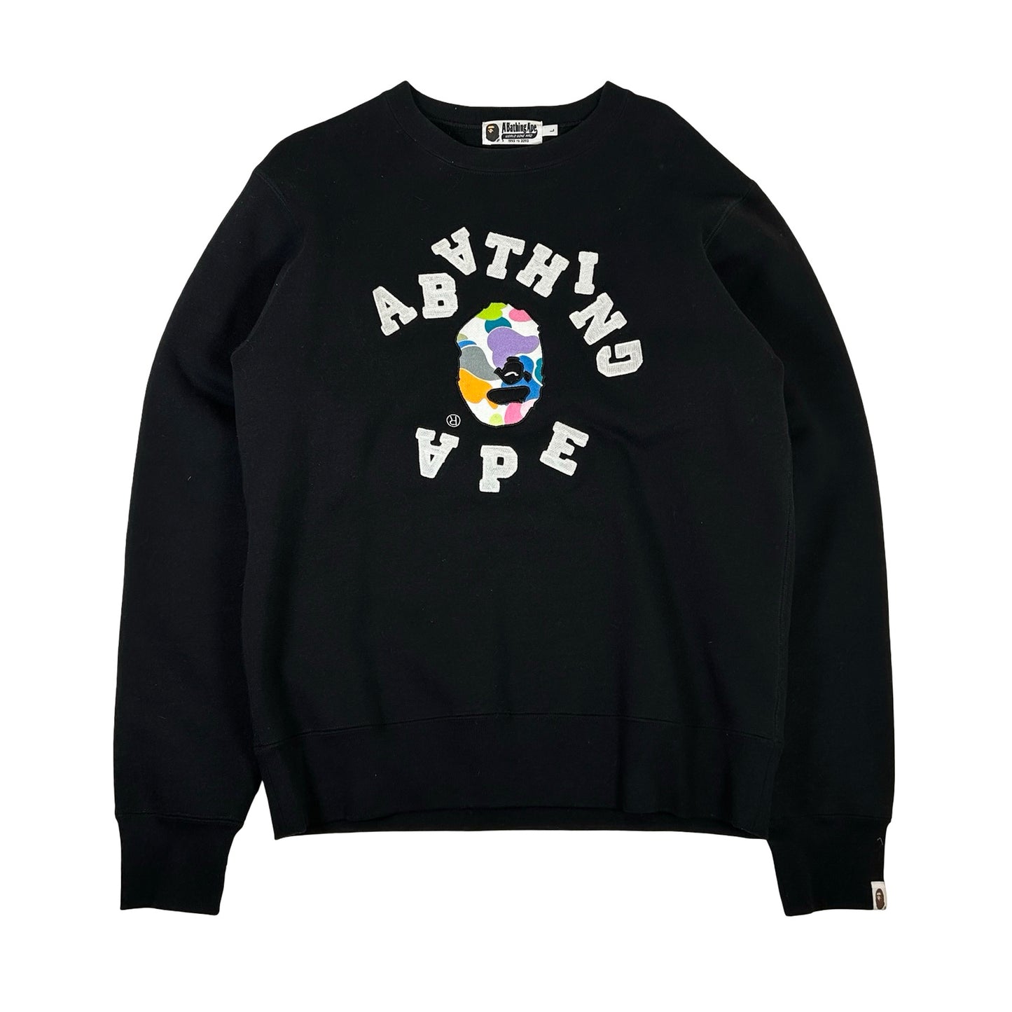 Bape Multi Camo Broken College Crewneck [USED] - L (Used)