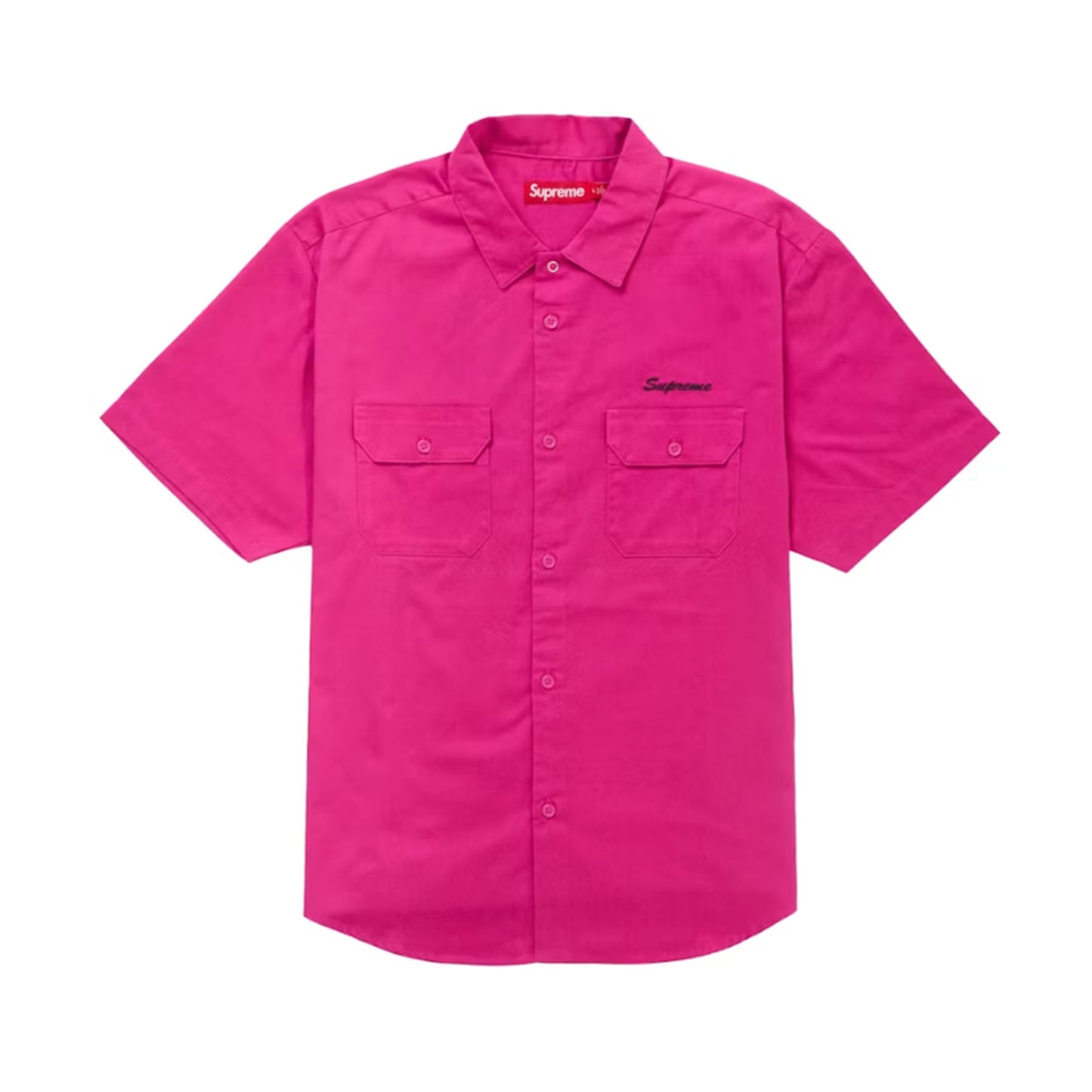 Supreme Rhinestone Pin Up S/S Work Shirt Fuchsia [USED] - XL - (Used)